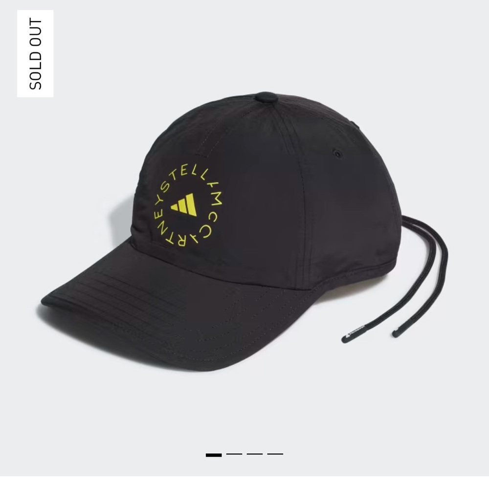 Adidas x Stella McCartney Black Cap with Yellow Logo